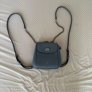 Coach Leather Convertible Mini Blue Backpack